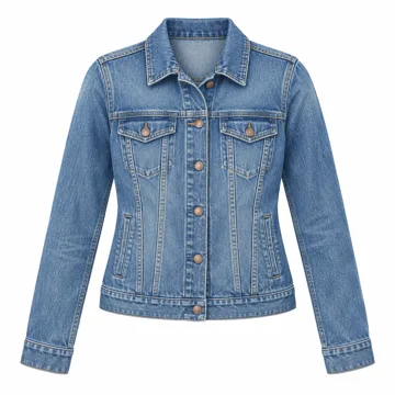 AI-generated illustration inspired by Wrangler women's denim jacket; not an actual product photo