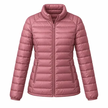 AI-generated illustration inspired by Amazon Essentials women’s lightweight packable puffer jacket; not an actual product photo