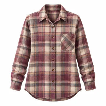 AI-generated illustration inspired by Legendary Whitetails women’s relaxed-fit flannel shirt; not an actual product photo