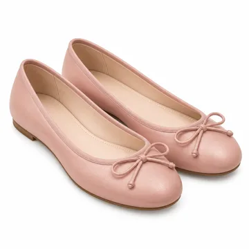 AI-generated illustration inspired by Women’s round-toe bow ballet flats; not an actual product photo