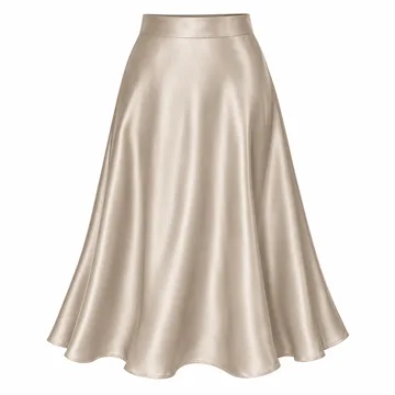 AI-generated illustration inspired by Zeagoo women’s high-waist satin A-line midi skirt; not an actual product photo