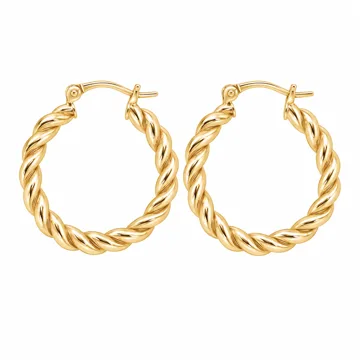 AI-generated illustration inspired by Amazon Essentials twisted rope hoop earrings; not an actual product photo