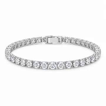AI-generated illustration inspired by Swarovski Emily tennis bracelet; not an actual product photo
