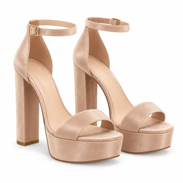 AI-generated illustration inspired by Modatope women’s ankle-strap platform heels; not an actual product photo