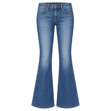 AI-generated illustration inspired by Lee women’s Legendary mid-rise flare jeans; not an actual product photo