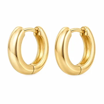 AI-generated illustration inspired by MUMREUES women’s huggie hoop earrings; not an actual product photo