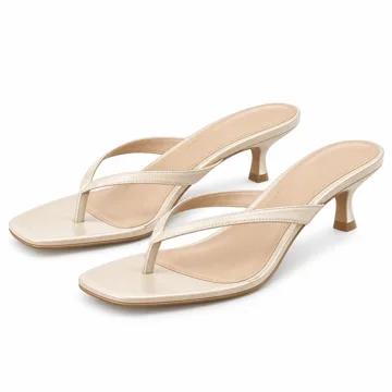 AI-generated illustration inspired by DREAM PAIRS women’s thong kitten-heel sandals; not an actual product photo