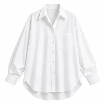 AI-generated illustration inspired by Women's oversized cotton button-down blouse; not an actual product photo