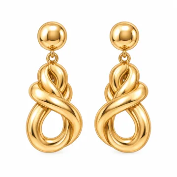 AI-generated illustration inspired by SHERLOVE knot drop earrings; not an actual product photo