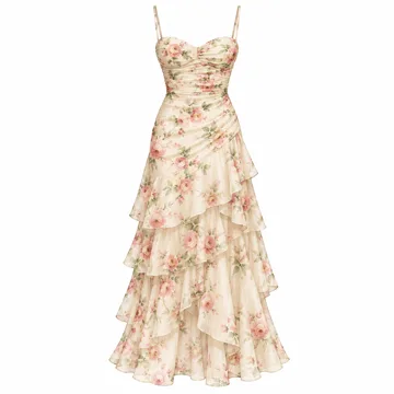 AI-generated illustration inspired by Steve Madden women’s Lucille dress; not an actual product photo