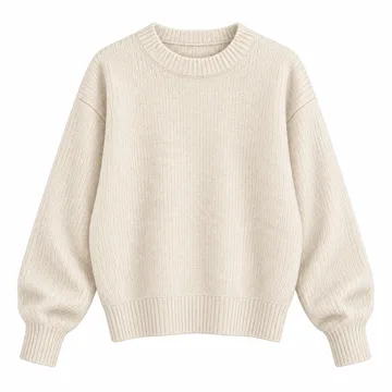 AI-generated illustration inspired by Arach & Cloz women's crewneck sweater; not an actual product photo