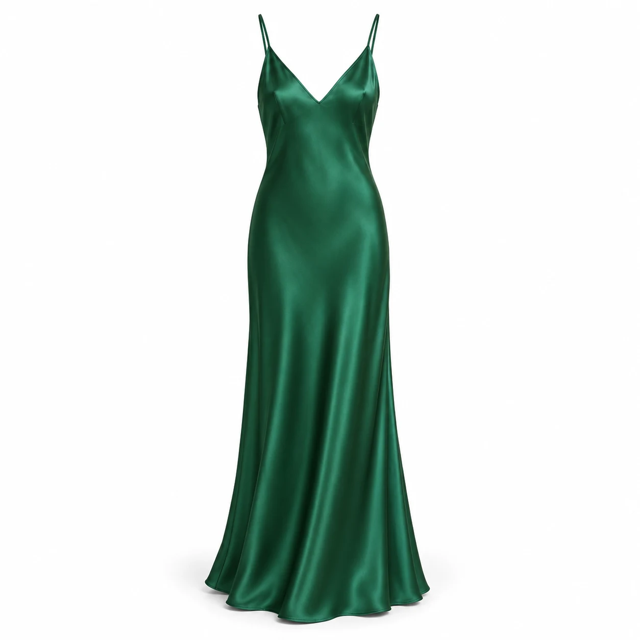 AI-generated style illustration for Vince Women's V Neck Maxi Slip Dress; not a retailer photograph