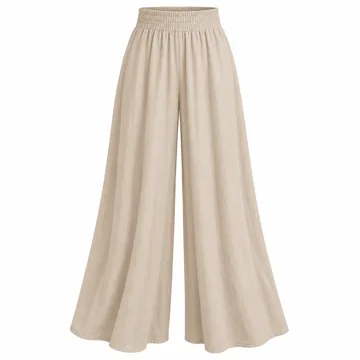 AI-generated illustration inspired by ANRABESS women’s wide-leg palazzo pants; not an actual product photo
