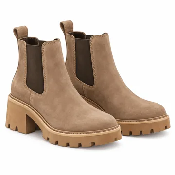 AI-generated illustration inspired by Sorel women's Joan Frwd Chelsea Boot; not an actual product photo