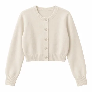 AI-generated illustration inspired by Gap Women's Cashsoft Cropped Cardigan; not an actual product photo