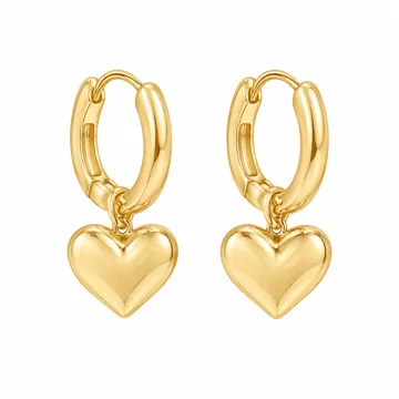 AI-generated illustration inspired by Kendra Scott women's Ari Heart Huggie Earrings; not an actual product photo