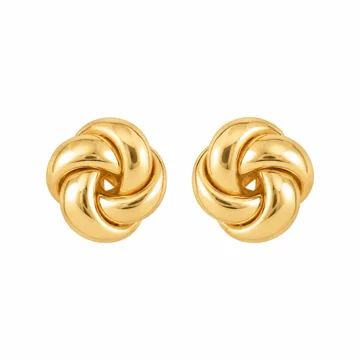 AI-generated illustration inspired by Heaven Mayhem Mini Knot earrings; not an actual product photo
