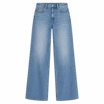 AI-generated illustration inspired by Levi’s women’s 318 Shaping wide-leg jeans; not an actual product photo