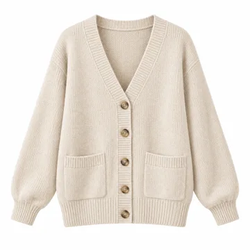 AI-generated illustration inspired by EVALESS Women's Cardigan Sweater; not an actual product photo