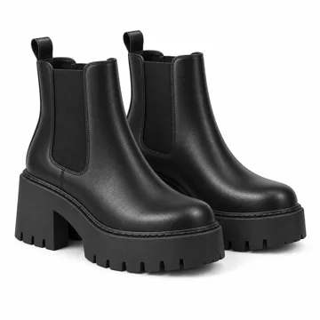 AI-generated illustration inspired by Ruanyu women’s platform Chelsea ankle boots; not an actual product photo