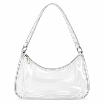 AI-generated illustration inspired by Wuflyover women’s clear shoulder bag; not an actual product photo