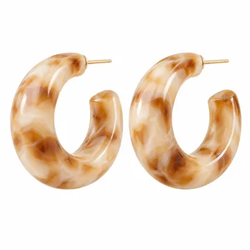 AI-generated illustration inspired by Fullpop women’s chunky resin hoop earrings; not an actual product photo