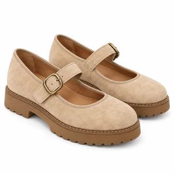 AI-generated illustration inspired by UGG women's Quill Mary Jane shoes; not an actual product photo