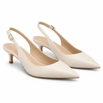 AI-generated illustration inspired by DREAM PAIRS women’s pointed-toe slingback kitten pumps; not an actual product photo