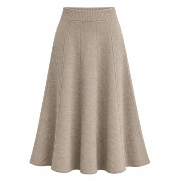 AI-generated illustration inspired by Arach & Cloz women’s wool-blend sweater skirt; not an actual product photo