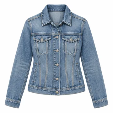 AI-generated illustration inspired by Good American women’s Heritage jacket; not an actual product photo