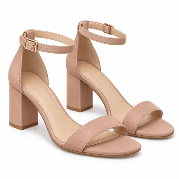 AI-generated illustration inspired by Ankis women’s ankle-strap block-heel sandals; not an actual product photo