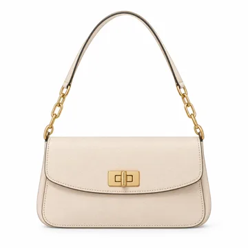 AI-generated illustration inspired by Michael Kors women's Bryant small turnlock shoulder bag; not an actual product photo