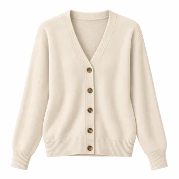 AI-generated illustration inspired by TCOT Women's V-Neck Button-Down Cardigan; not an actual product photo