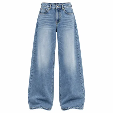 AI-generated illustration inspired by PRETTYGARDEN women’s baggy wide-leg denim jeans; not an actual product photo