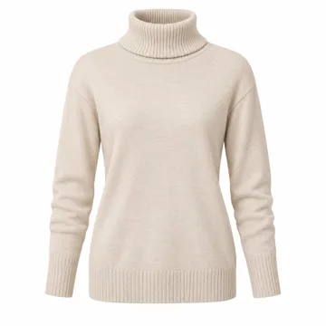 AI-generated illustration inspired by Ekouaer women’s long-sleeve turtleneck sweater; not an actual product photo